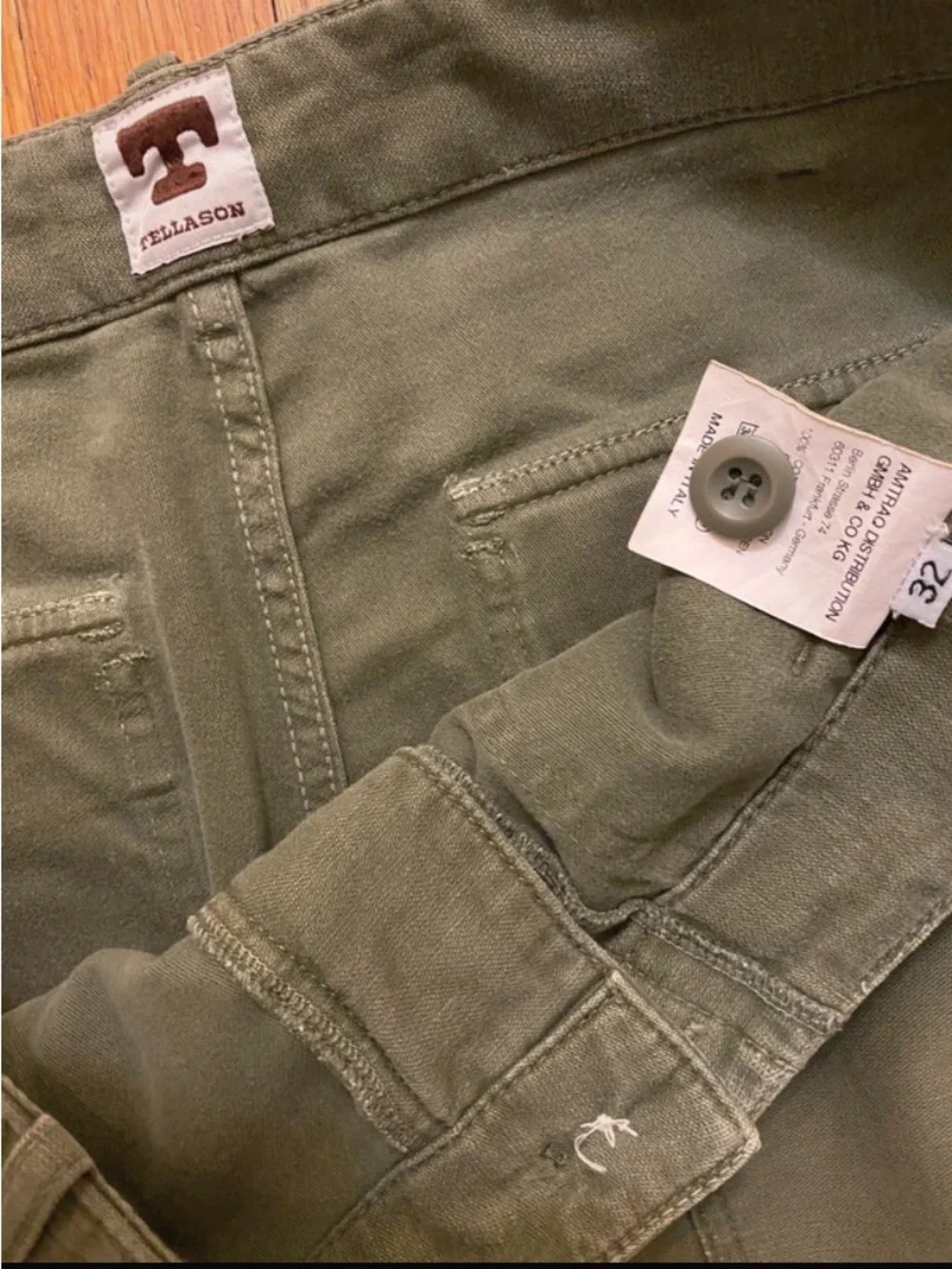 Tellason Military OG-107 Fatigue Pants Olive Drab Green Made in Italy Size 32